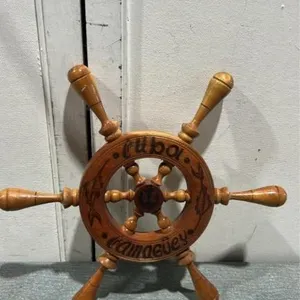Wooden ships wheel decoration