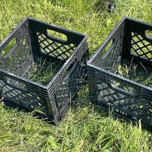 2 stacking milk crates