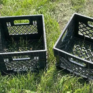 2 stacking milk crates