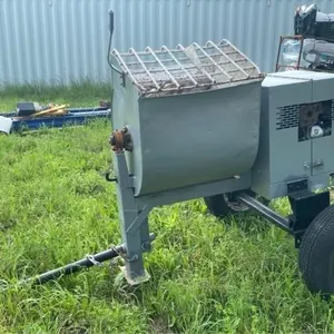 Top load, towable large cement mixer with hitch