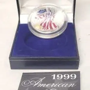 1999 Colored America Eagle Silver Dollar