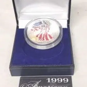 1999 Colored America Eagle Silver Dollar