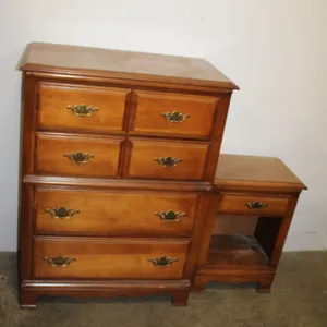 Maple Chest of Drawers & Nightstand