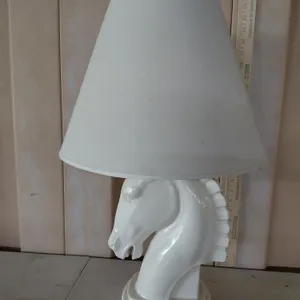 Ceramic Horse Lamp, Some Damage At Top, 25"