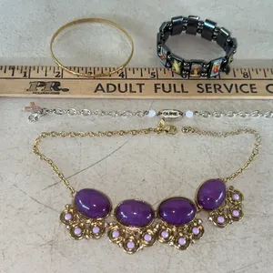 NY Necklace & 3 Unmarked Bracelets