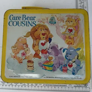 Vintage 1985 Care Bear Cousins metal lunchbox produced by Aladdin Industries