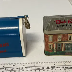 Vintage Bob Evans bank and Bob Evans recipe box