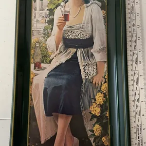 Vintage 1973 Coca-Cola rectangular metal serving tray featuring a 1921 "Flapper Girl"