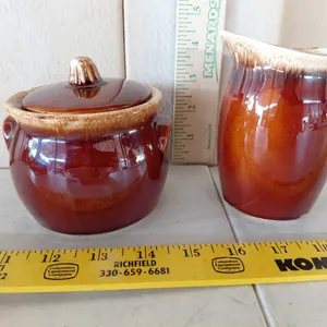 Hull Brown Dipped Sugar & Creamer