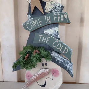 Wood Snowman Wall Hanger 29''X16''