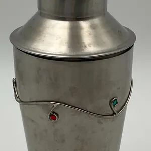 Pier 1 Imports Cocktail Shaker Stainless Steel - Decorated with Faux Gems