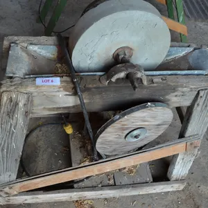 Antique Grinding Stone with Electric Motor