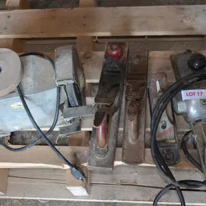 3 Hand Planers, Electric Grinder, Eaton Viking 3 1/16" Planner