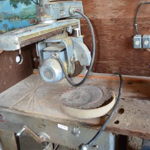 Antique Delta Table Saw, Extra Blades, Includes bench and cupboard, Motor Needs New Brushes