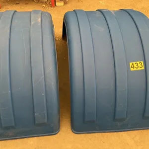 OFFSITE - 2 Mud guards or full wheel fenders for Highway tractor or trailer. Crafted from polyethylene, a durable plastic fender. 25.5” wide , bottom 