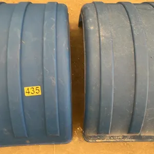 OFFSITE - 2 Mud guards or full wheel fenders for Highway tractor or trailer. Crafted from polyethylene, a durable plastic fender. 25.5” wide , bottom 