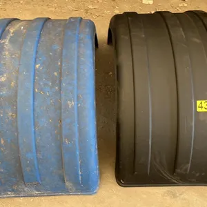 OFFSITE - 2 Mud guards or full wheel fenders for Highway tractor or trailer. Crafted from polyethylene, a durable plastic fender. 25.5” wide , bottom 