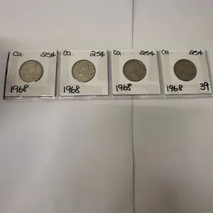 (4) 1968 Canadian Twenty Five Cent Coins