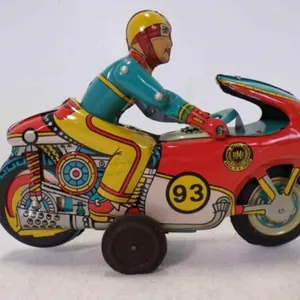 Vintage Motor Winner 93 Tin Friction Motorcycle