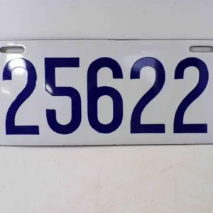 1912 Massachusetts Porcelain License Plate White