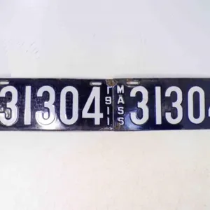 Pair 1911 Massachusetts Porcelain License Plates