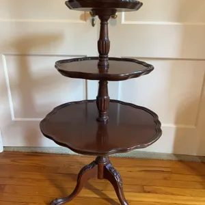 Mersman 3-Tiered Pie Crust Dumb Waiter Stand