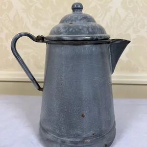 Gray Graniteware Coffeepot