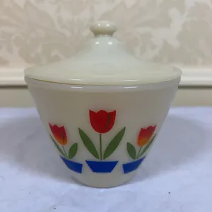 Fire King Tulip Grease Jar