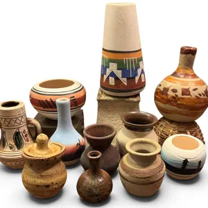 Handcrafted Pottery Vessels with Navajo and Southwestern Designs