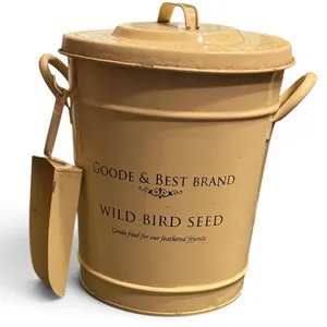 Goode & Best Brand Metal Wild Bird Seed Storage Container With Scoop and Lid