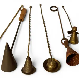 Seven Brass and Metal Candle Snuffers in Varying Designs