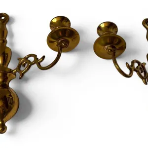 Brass Double-Arm Wall Sconce with Scroll Design