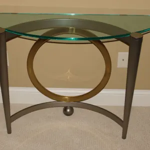 Modern Deco Glass & Metal Console Table