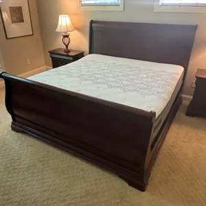 Haverty's King Sleigh Bed & Mattress Set