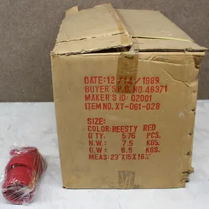 Boxed Lot of 576 Red Plastic Rings
