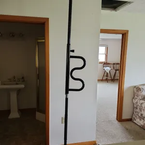 Stander Inc. Security Pole & Curved Grab Bar, Adjustable, Black