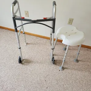 Drive Wheeled Walker & Shower Stool, Both Adjustable Height