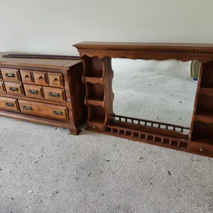 2Pc Wood Dresser 68''X20''X33'' W/Mirror 59''X8''X40''
