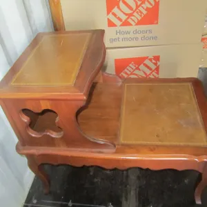 Wood 2-Tier Side Table