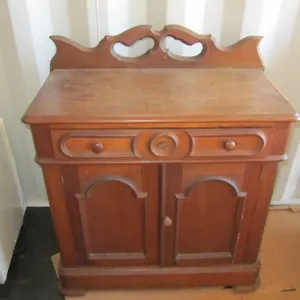 Vintage Wood Cabinet w/Key