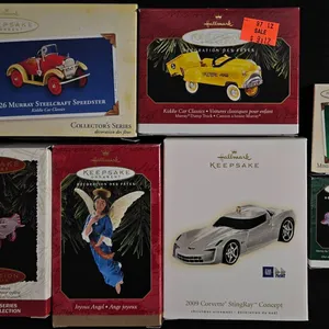 Hallmark Keepsake Die-Cast Metal Ornament Lot, Assorted Cars