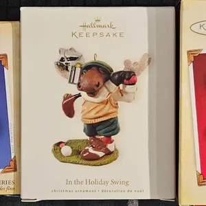Hallmark Keepsake Ornaments: 'Cool Banner', 'In the Holiday Swing' and 'Mooster Fix-It' (2004-2008)