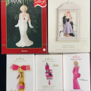 Hallmark Keepsake Barbie and Marilyn Monroe Ornaments, 5pcs, QX/QXI Serials