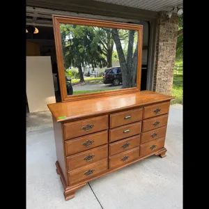 Vintage Oak Dresser with Mirror