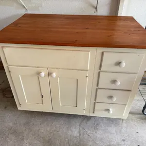 Vintage Farmhouse Style Cream Cabinet