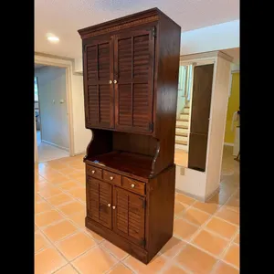 Vintage Wooden Hutch with Cabinet Doors and...
