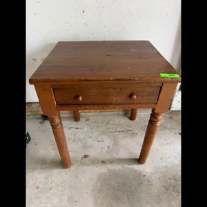 Vintage Wooden Side Table with Drawer