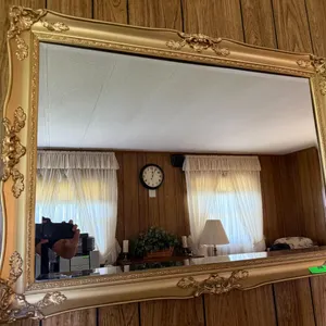 Elegant Gold Vintage Mirror - Ornate Gilt...