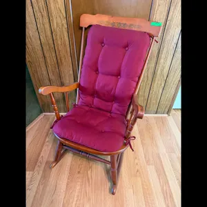 Burgundy Classic Rocking Chair - Tufted