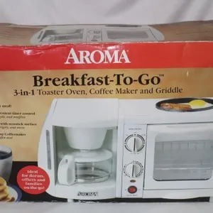 Aroma Breakfast-To-Go Toaster, Coffee & Griddle